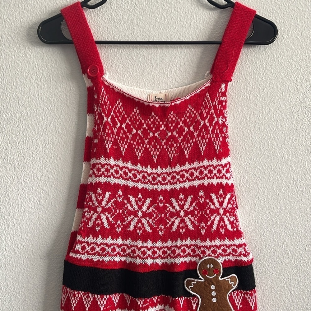 Born Famous Gingerbread Knitted Holiday Jumpsuit Size Small - Picture 3 of 10